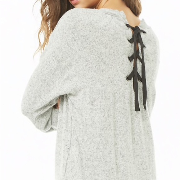 Forever 21 marled lace up top - Picture 2 of 3